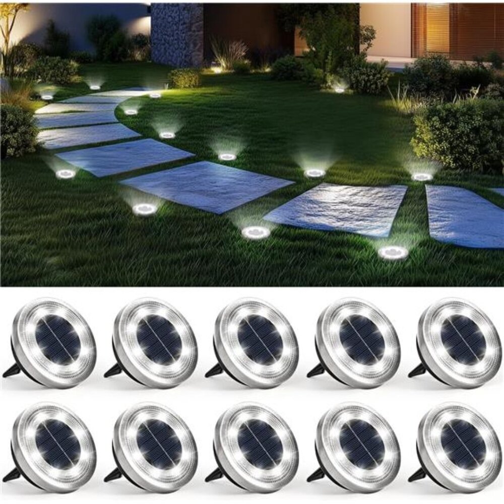 Solar Ground Lights Outdoor Waterproof Solar Powered Pathway Garden Driveway Dec